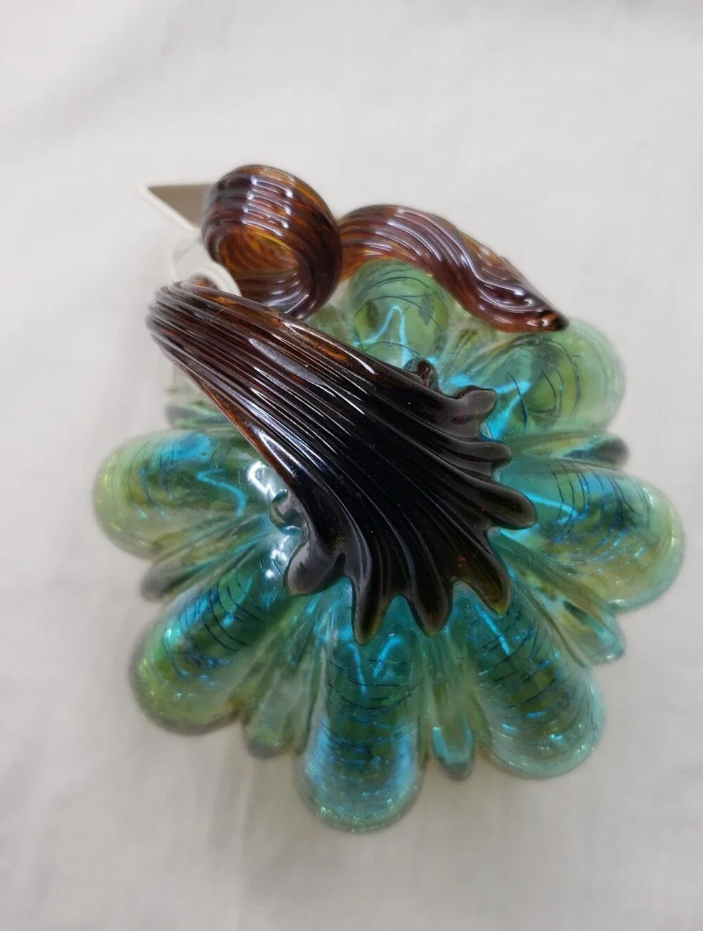 Pier 1 Verre Artisanal Blown Glass Small Pumpkin Venice